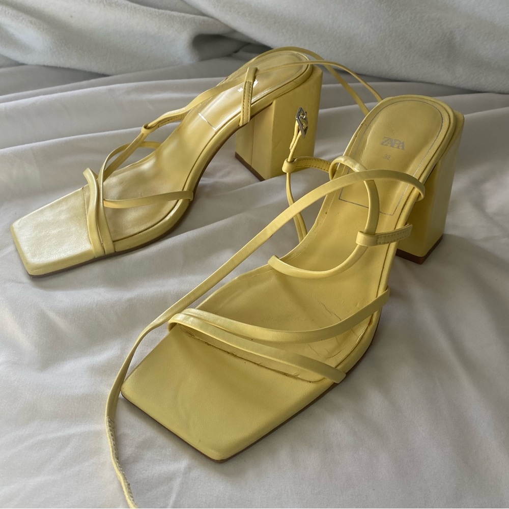 Strappy Yellow Zara Heels